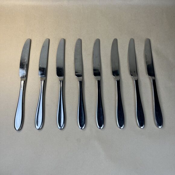 Lauffer by Towle Dinner Knife 9 1/8” 18/8 Stainless Flatware Indonesia Set Of 8